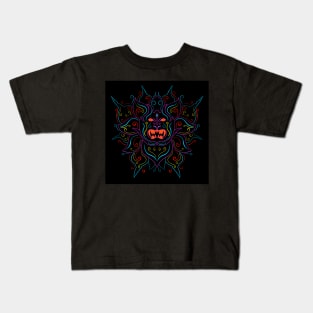 Monster Mandela colorful flower Kids T-Shirt